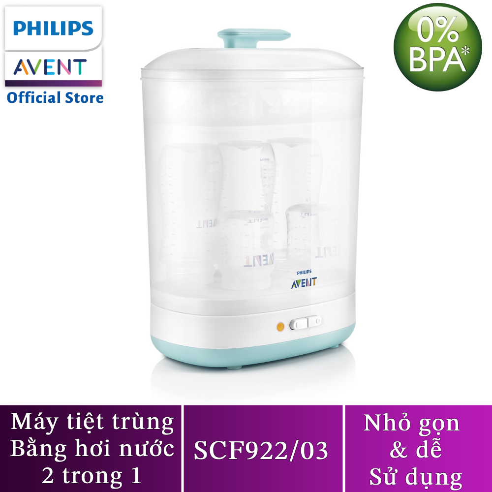 Philips Avent Máy tiệt trùng bình sữa 2 trong 1 SCF922/03 (Xấu vỏ)