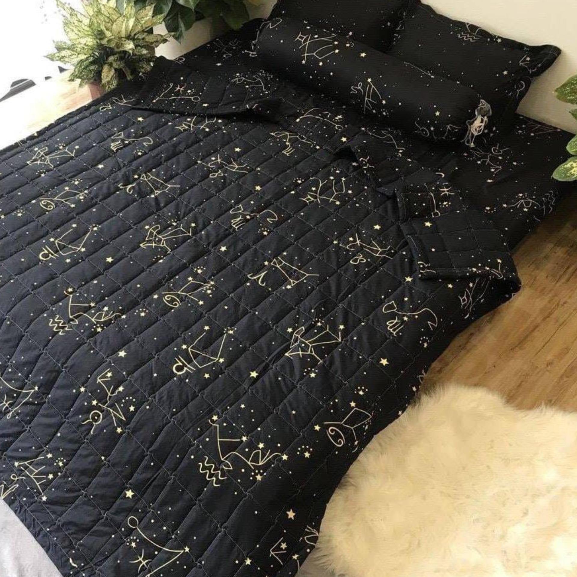 Bộ chăn ga gối trần bông cung hoàng đạo+ tặng vỏ ôm.