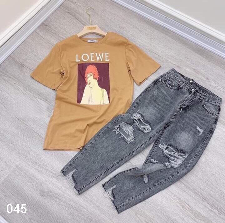 QUẦN BAGGY JEAN NỮ MÀU ĐEN XÁM RÁCH GỐI, CHẤT BÒ THỜI TRANG CAO CẤP AMISHASHOP98 B008