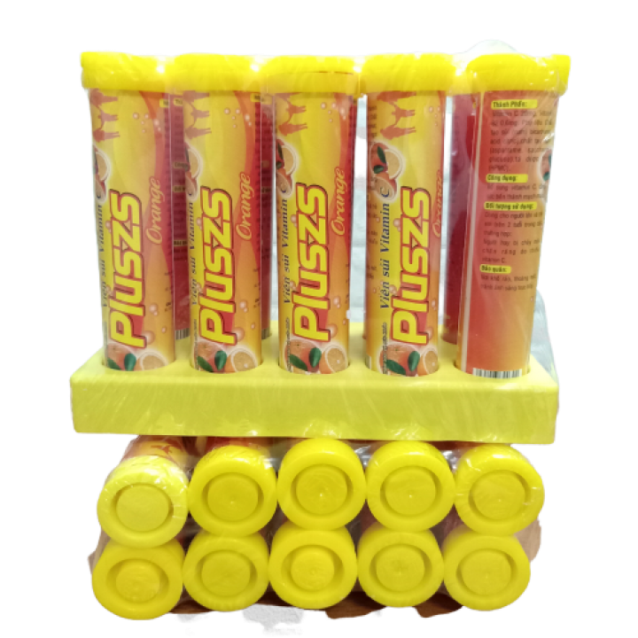 [Combo 10 tuýp]Viên Sủi PLuszs Vitamin C-Hương Cam-Mỗi Tuýp là 20 viên