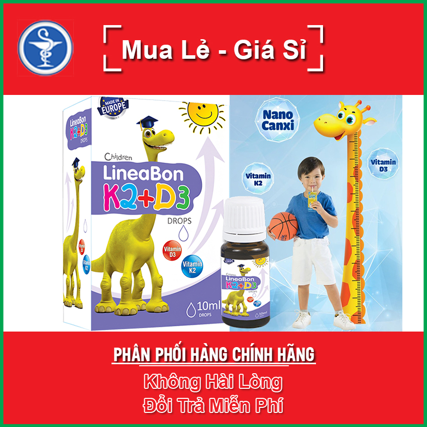 Siro Lineabon K2+D3 Ergopharm - Bổ Sung Vitamin Tăng Chiều Cao Cho Bé Chai 10ml - yespharmacy