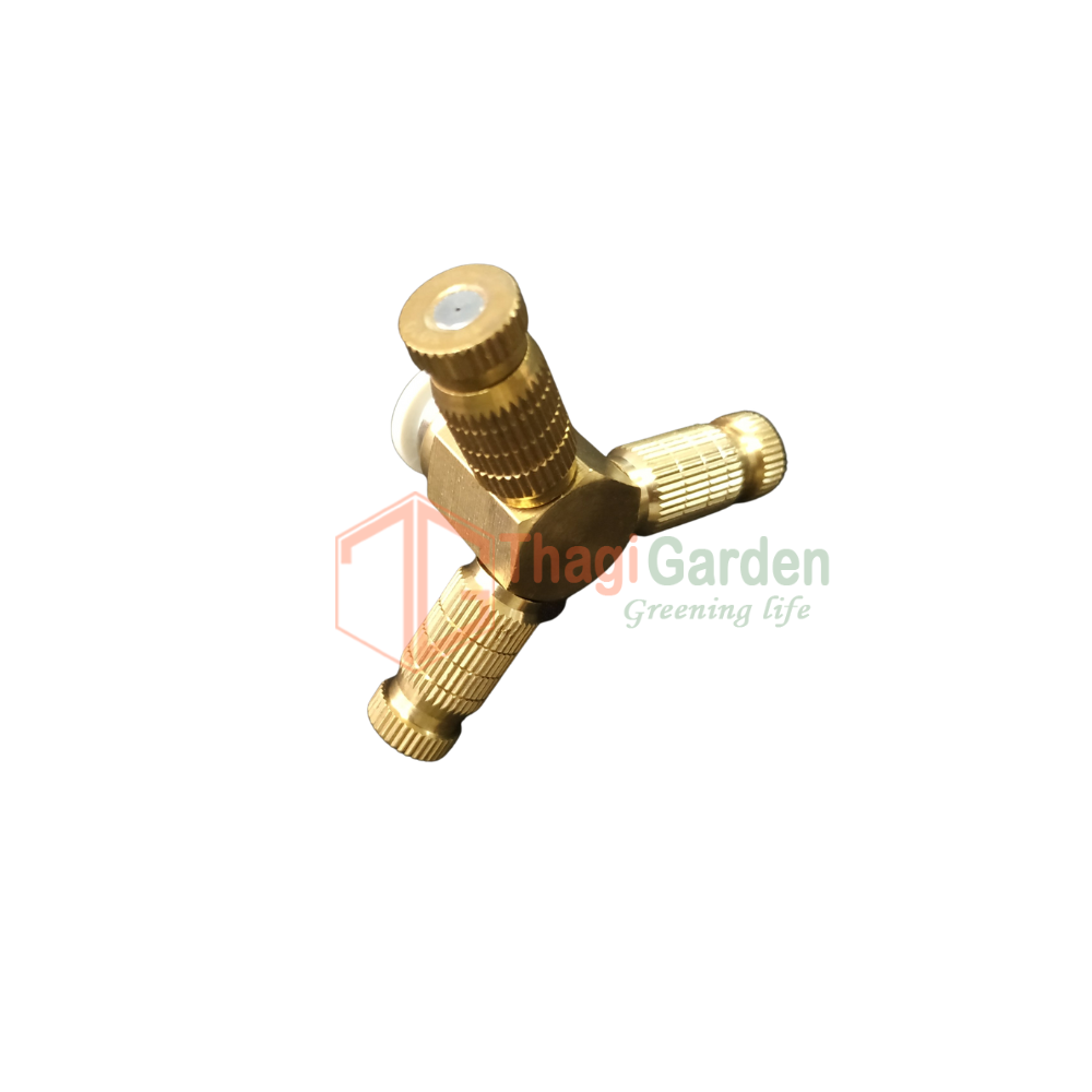 5 Bộ béc phun sương làm mát bằng đồng- Đế cuối 3 hướng kèm 3 béc đồng , làm mát không khí, phun sương cấp ẩm