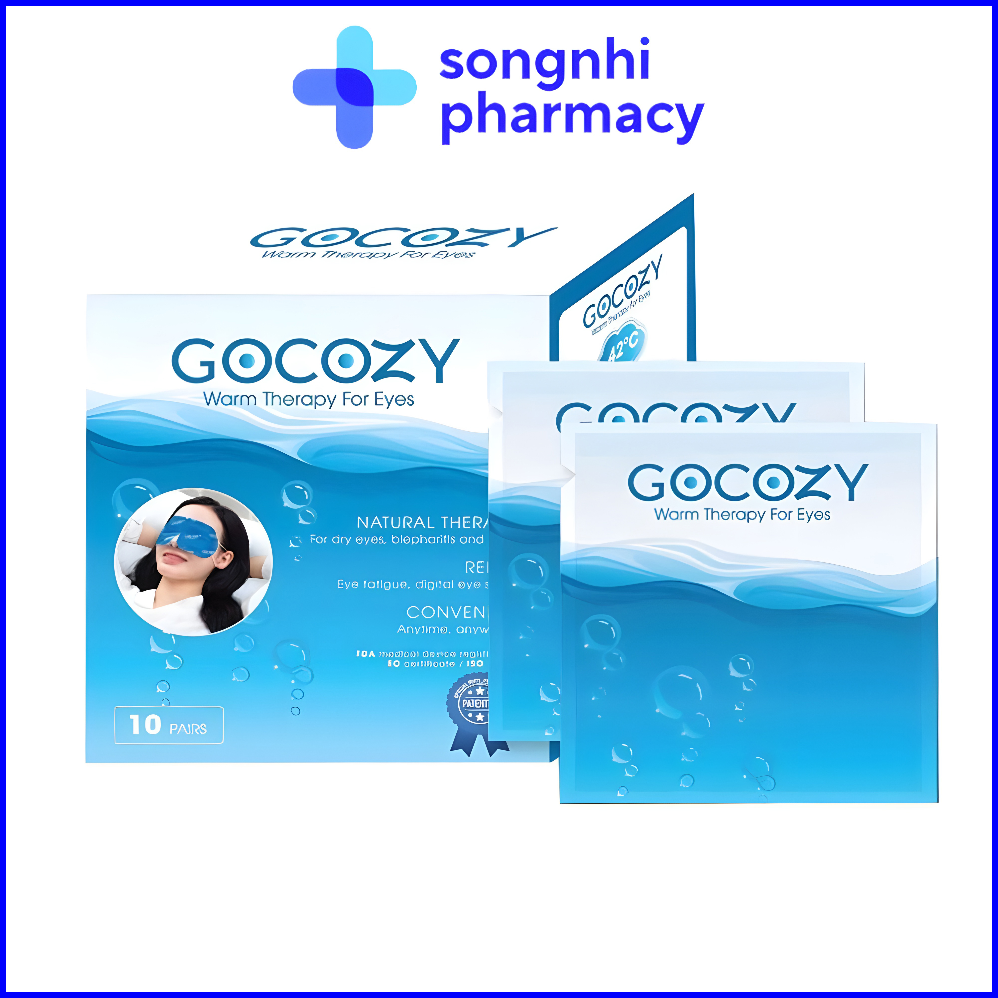 Chườm Ấm Mắt Gocozy Hộp 10 Miếng - Vệ Sinh Mắt Gocozy - Miếng Che Mắt Chườm Ấm Gocozy [Hàng chính hãng] - Giảm Mỏi Mắt, Khô Mắt