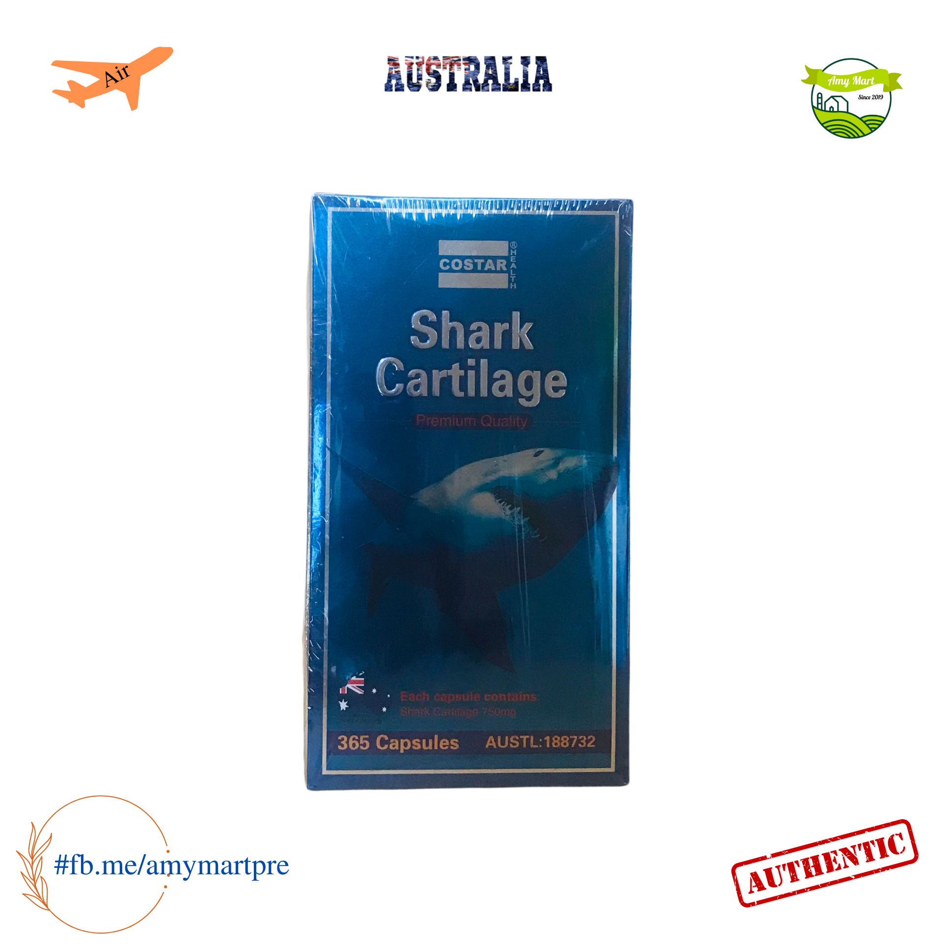 VIÊN HỖ TRỢ HỆ XƯƠNG & MẮT - SỤN VI CÁ MẬP COSTAR Shark Cartilage Premium