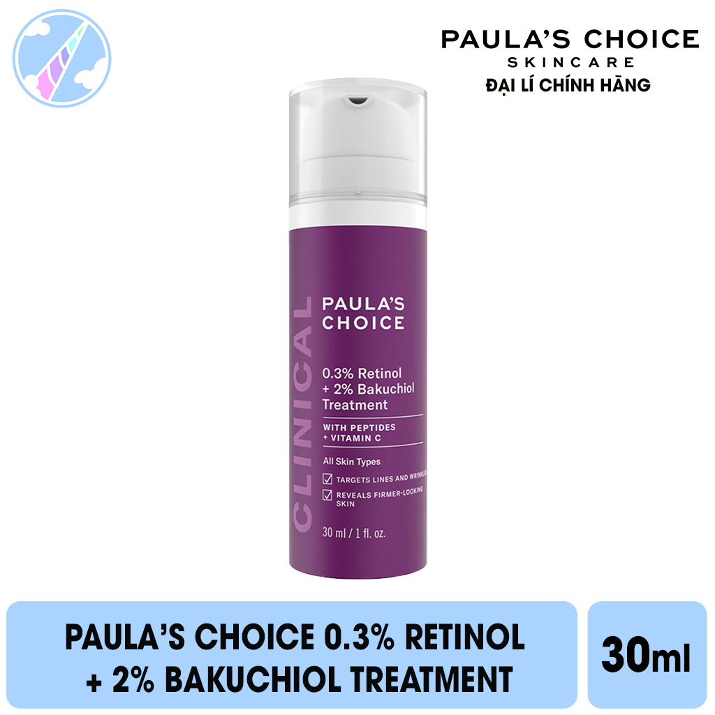 Tinh Chất Gấp Đôi Sức Mạnh Chống Lão Hóa Paula's Choice 0.3% Retinol + 2% Bakuchiol Treatment 30ml