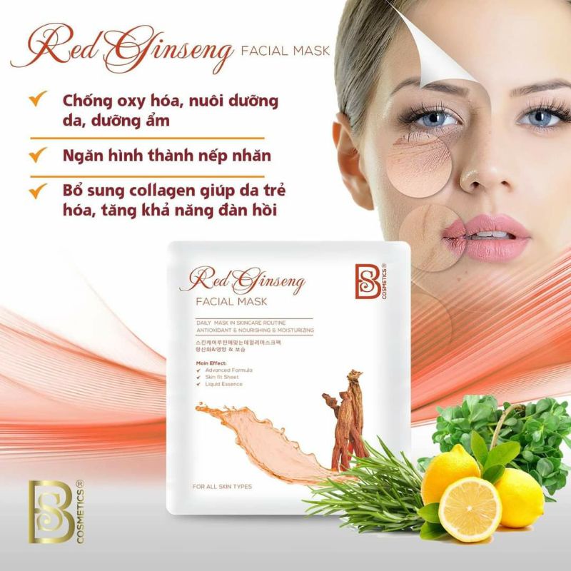 Mặt nạ saffron - hồng sâm - rong biển 3 trong 1 mo&mm