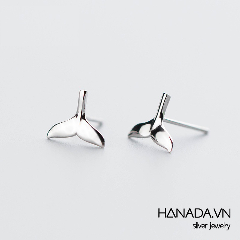 Bông tai bạc 925 hanada đuôi cá 0349