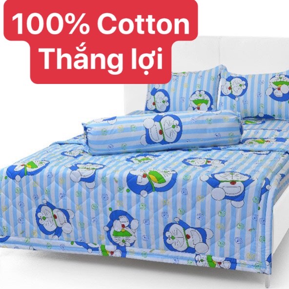 [HCM]Bộ Drap Cotton Thắng Lợi Kèm Mền{ 5 món } hoặc mền lẻ  CHUẪN LOGO