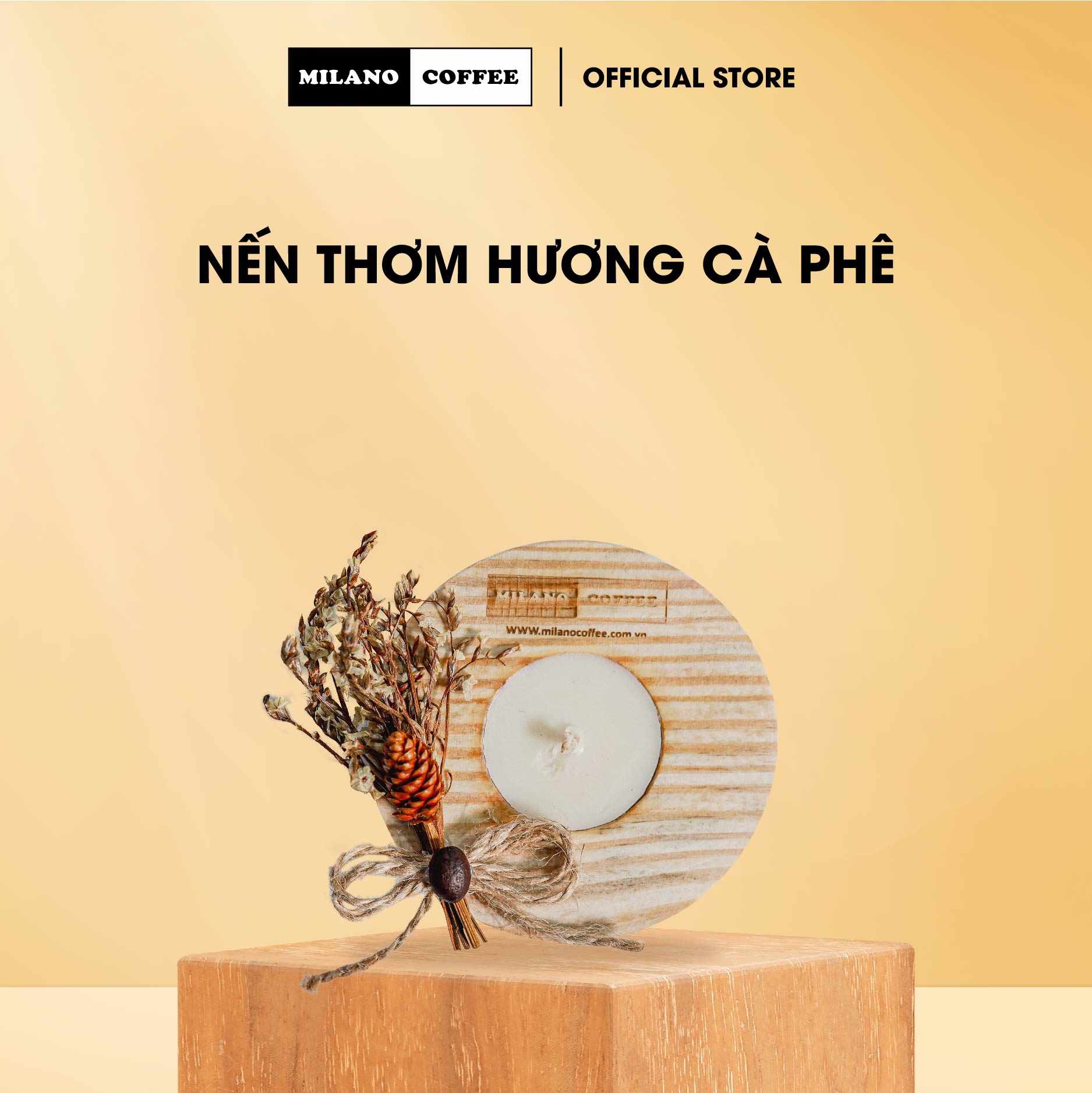 Nến thơm trang trí Milano Coffee hương cà phê