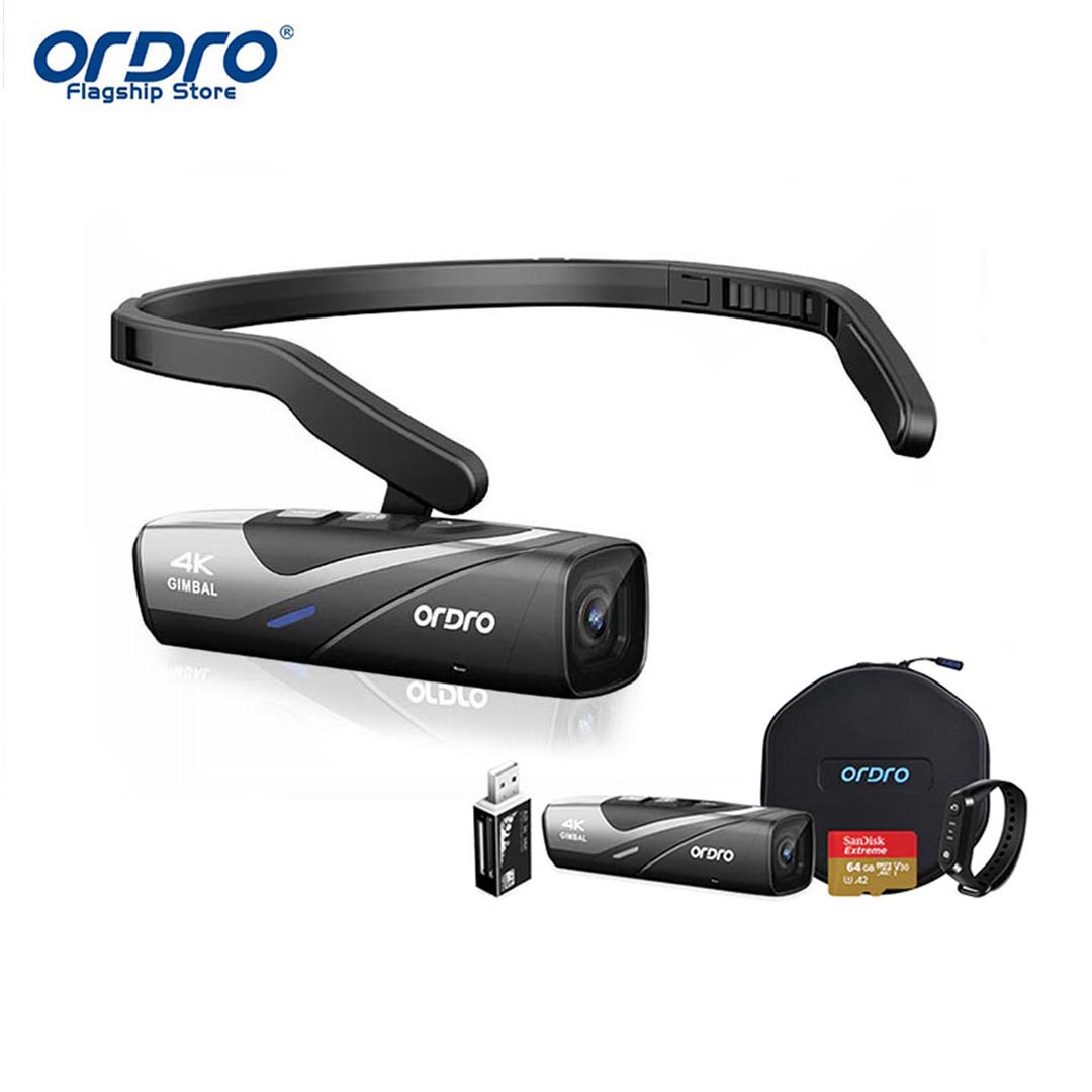 ORDRO EP8 20MP 4K 60fps Ultra HD Head-mounted First-person View Vlog Camera Portable PTZ Anti-Shake Video Recorder