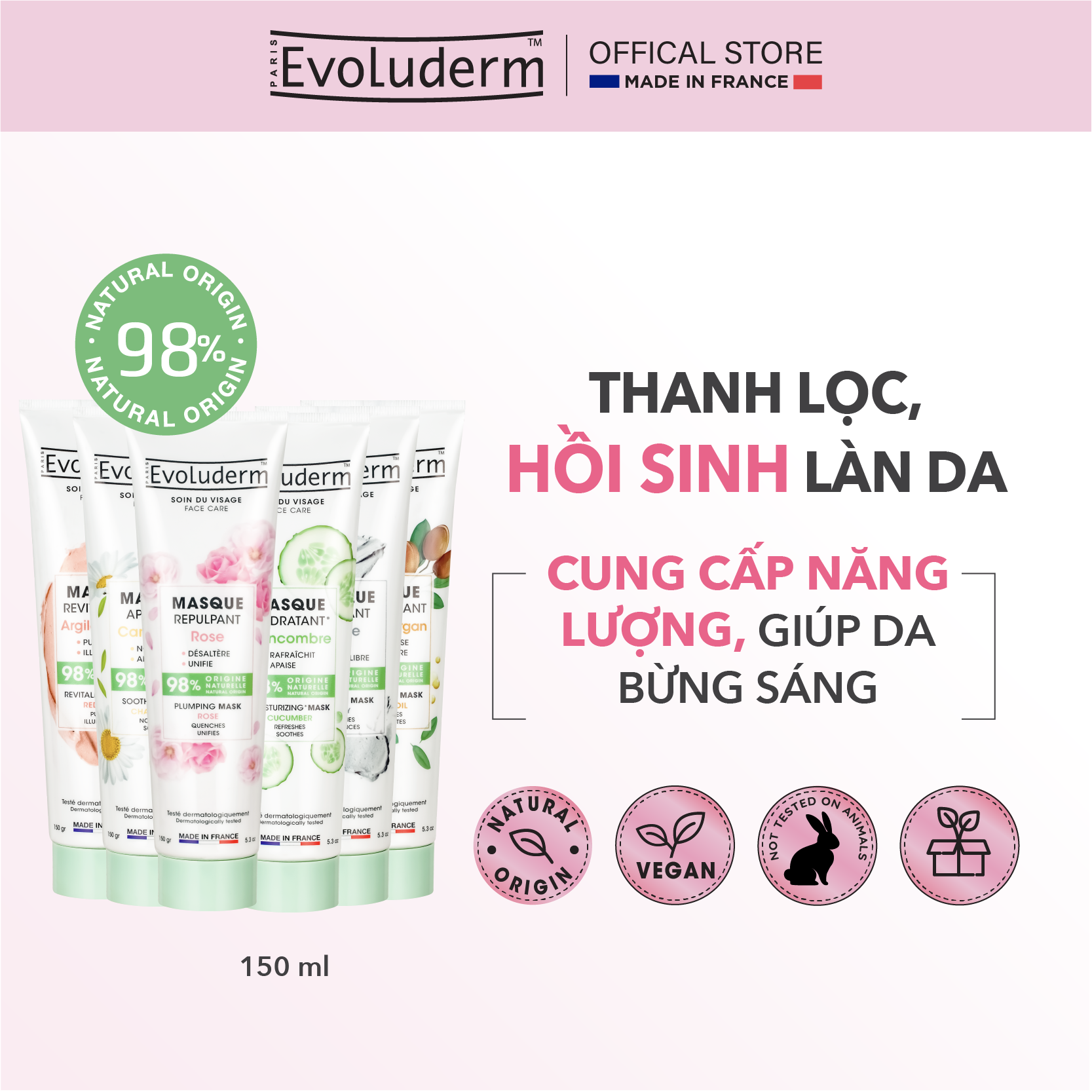 Mặt nạ Evoluderm dưỡng da dành cho da mặt Evoluderm 150ml