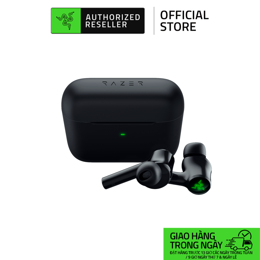 Razer Hammerhead Pro HyperSpeed True Wireless Gaming Earbuds with Razer Chroma™ RGB, Bluetooth | Adjustable ANC | Fast Wireless Charging Case | 30 Hr Battery | Bluetoot