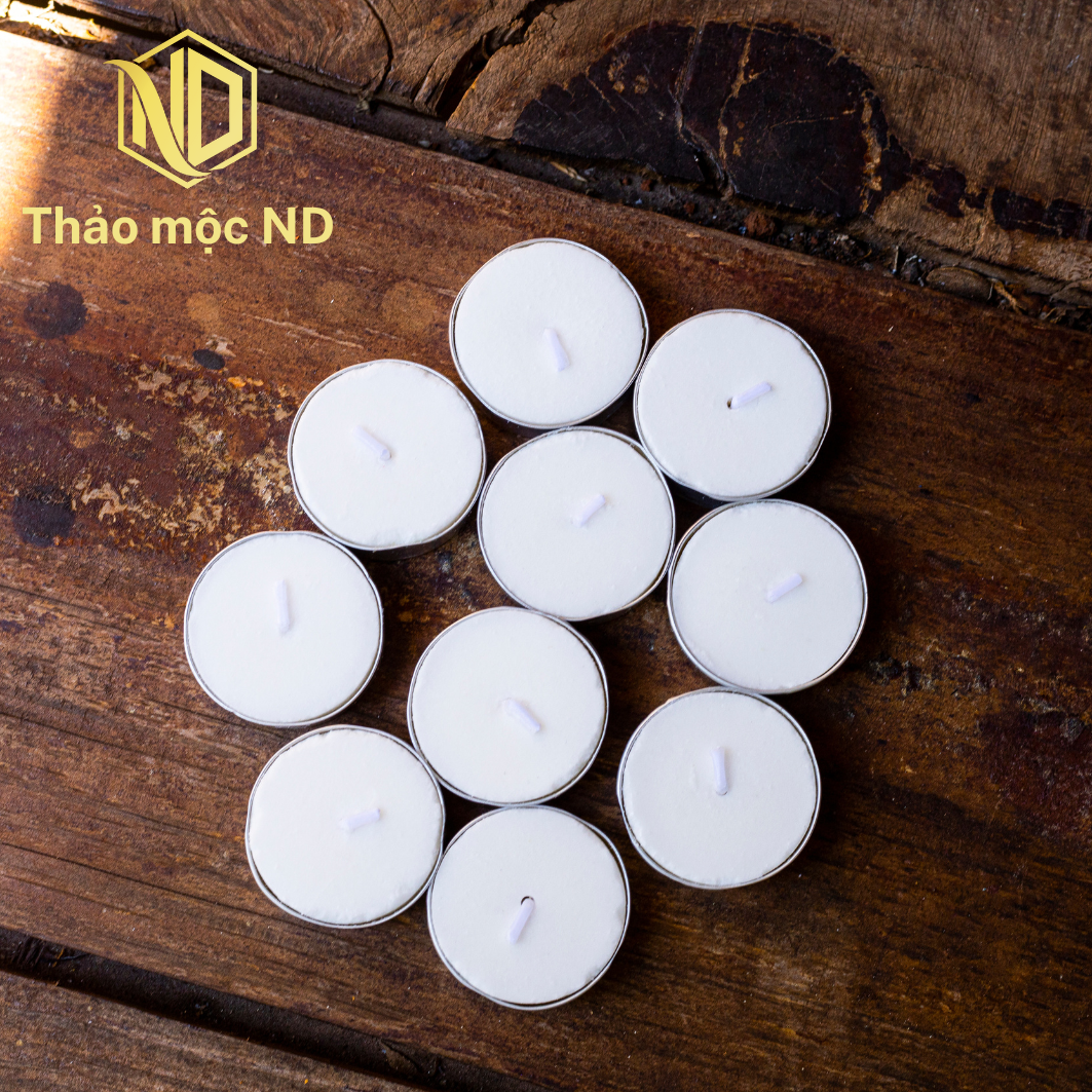 Nến tealight handmade - 100% sáp cọ - không độc hại - 10 viên