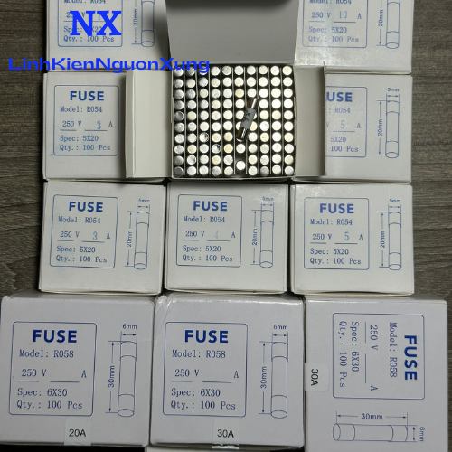 Hộp cầu chì sứ 5x20 và 6x30 nhiều loại 100c