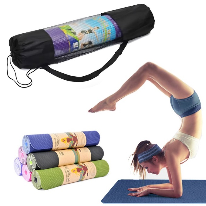 Thảm tập yoga 2 lớp xịn có kèm túi cao cấp thảm tập yoga loại tốt thảm yoga bán chạy mẫu mới
