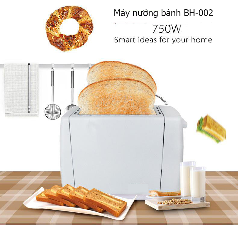 [MÁY NƯỚNG BÁNH MỲ] Máy nướng bánh - Máy nướng bánh BH-002 - Công suất 750W - Nướng nhanh trong vài phút (1 ĐỔI 1 TRONG VÒNG 7 Ngày đầu sử dụng)