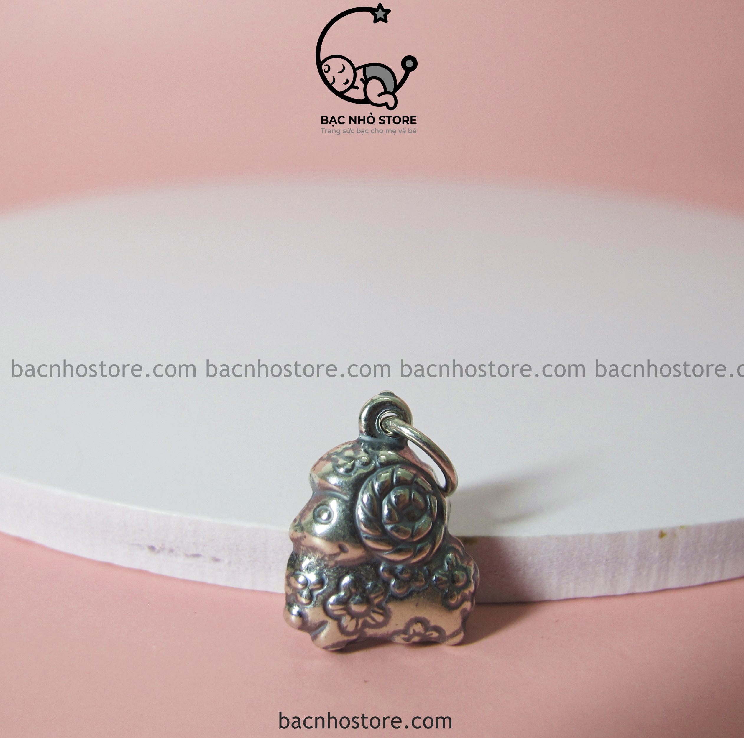 Charm lắc bạc 12 con giáp phồng – tuổi mùi c12zđ