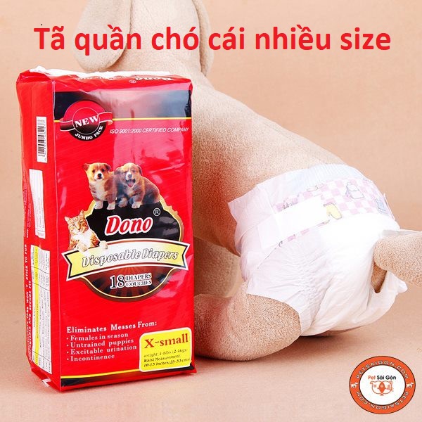 Tã quần chó cái Dono/ Tã dán Dono/ Tã chó cái siêu mềm, thấm hút tốt, tiện lợi