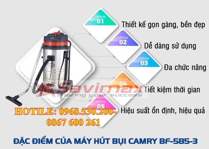 Máy hút bụi công nghiệp khô và ướt camry bf-585-3 giá rẻ