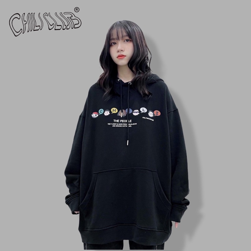 Áo hoodie people - đen