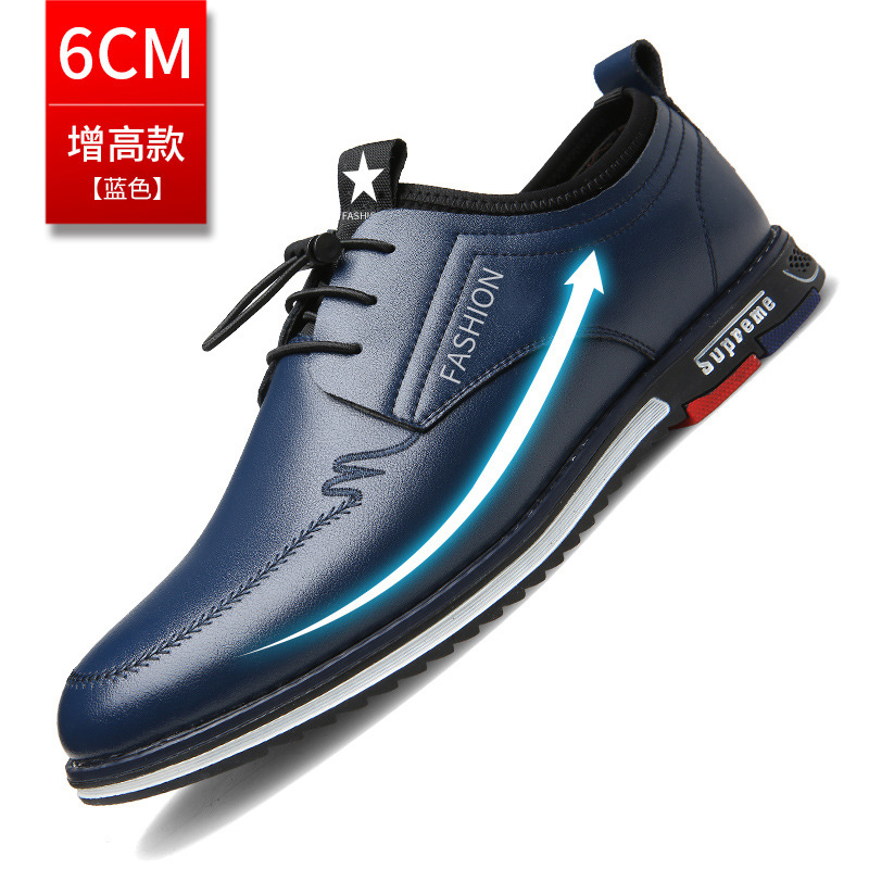 Giày Nam Tóc Một Chiếc Giày Rỗng Mùa Hè Giày Da Thường Ngày Độn Cao Bên Trong Cỡ Lớn Giày Nam Thời Trang Thường Ngày Thể Thao Phong Cách Hàn Quốc