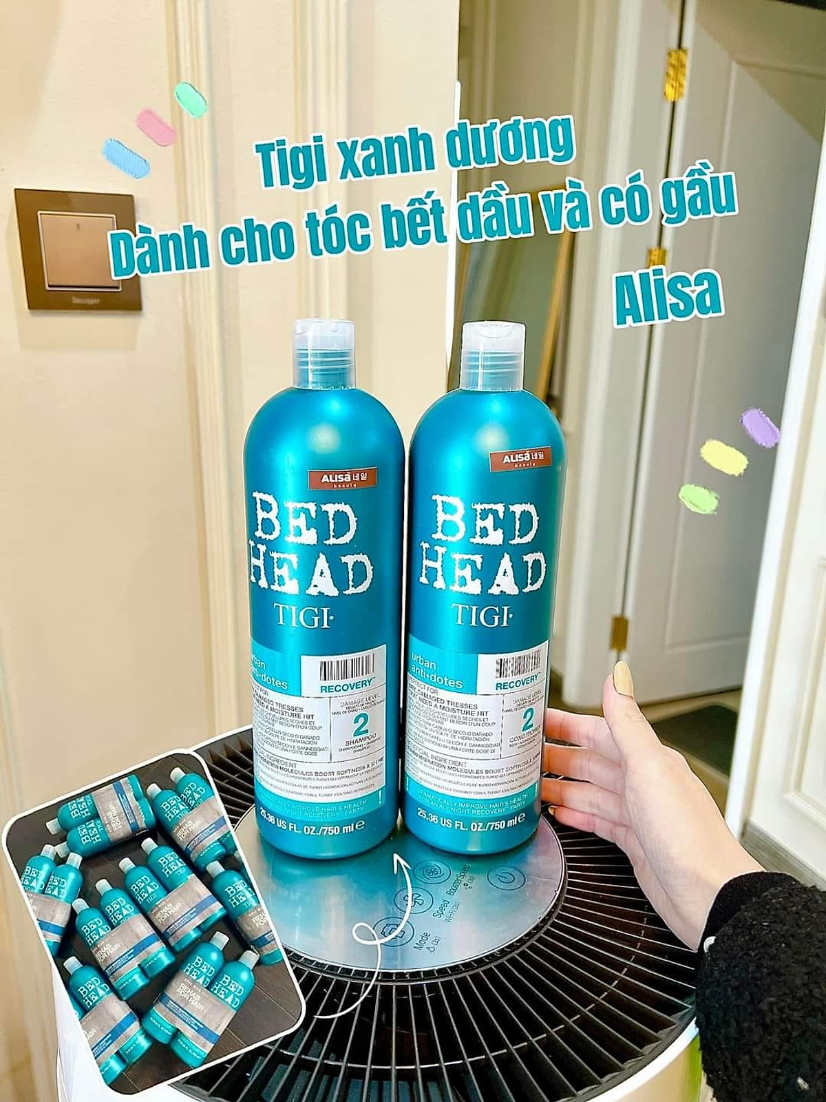 [Cặp 2 Chai] Gội Xả Tigi Bead Head Xanh Phục Hồi Tóc Cấp Độ 2 - XANH DƯƠNG