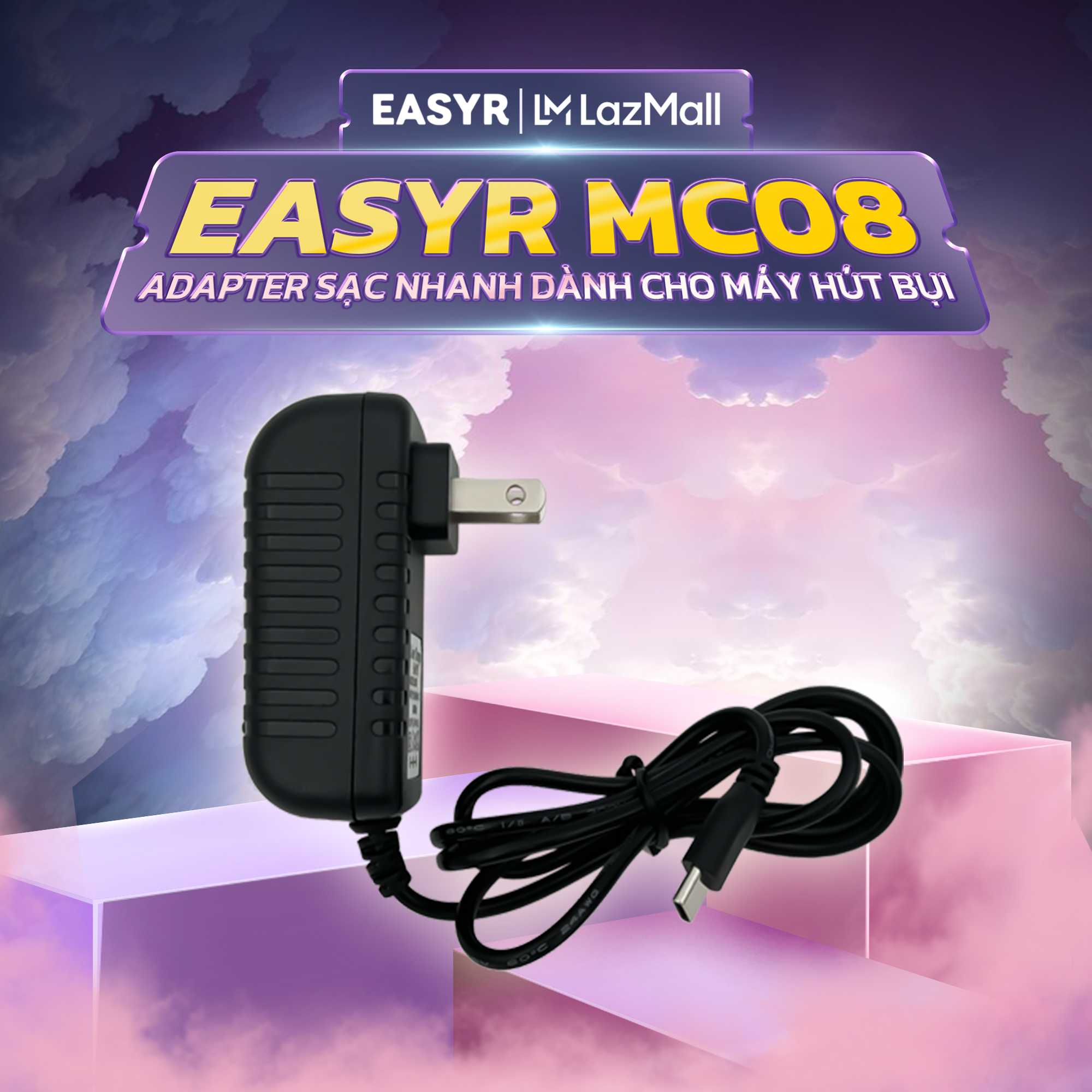 Adapter MC08 Sạc Máy Hút Thổi Bụi Mini Siêu Nhanh Easyr IC Thông Minh Chống Chai Pin Cháy Nổ