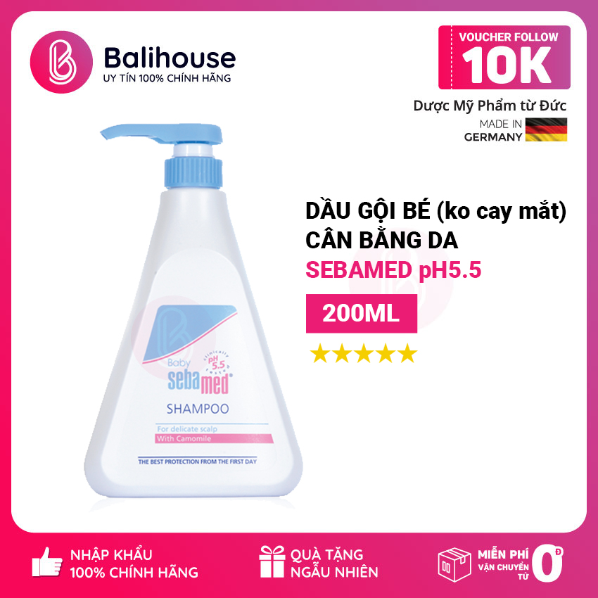 [Chính Hãng - Freeship - Gift] Chính Hãng Dầu gội không cay mắt trẻ em  Sebamed pH5.5  (BABY SEBAMED CHILDREN'S SHAMPOO) DMP Balihouse