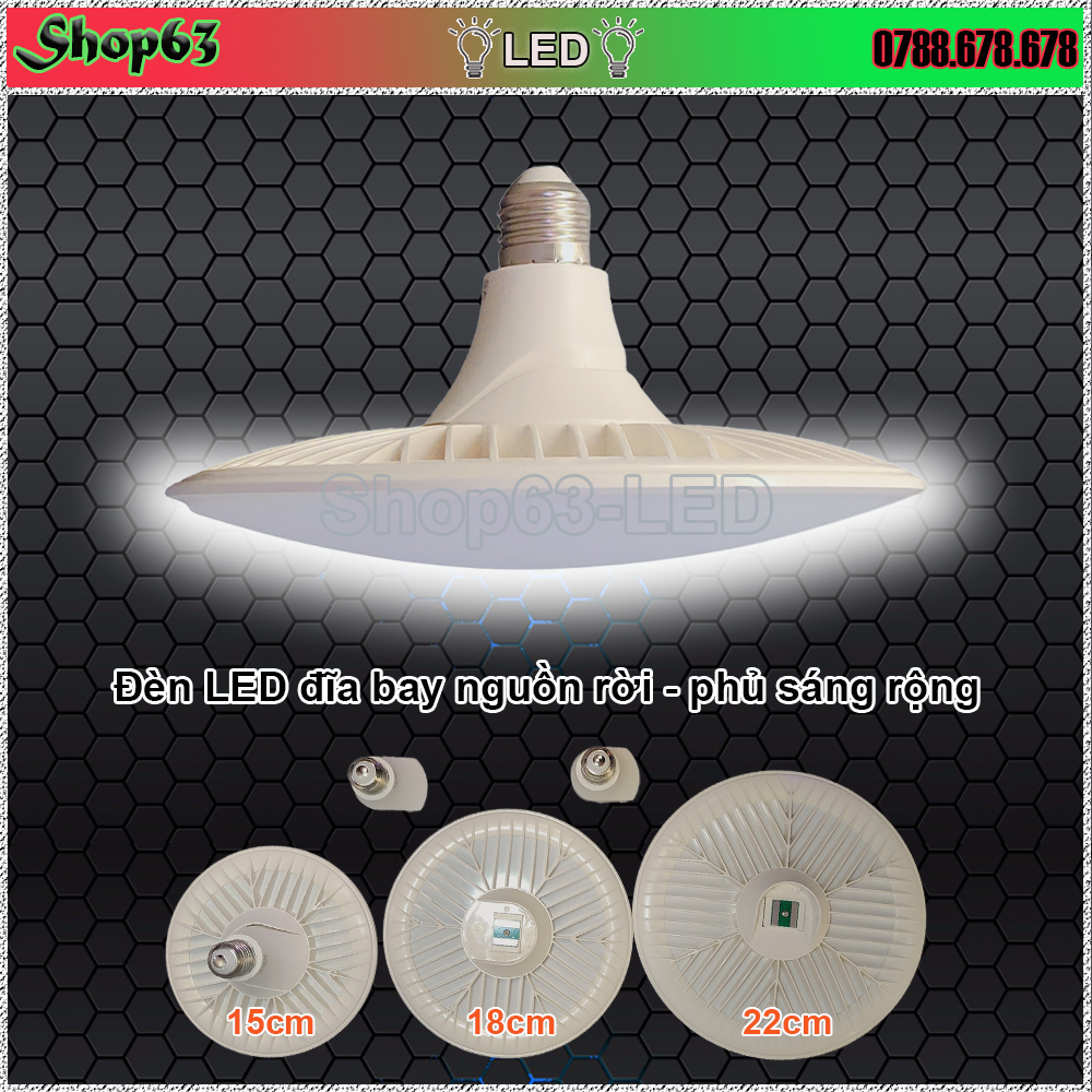 Đèn LED đĩa bay 30W 40W 50W siêu sáng với khả năng phủ sáng rộng - bộ nguồn gài độc đáo tiện dụng thay thế dễ dàng (ánh sáng trắng - đuôi E27 - tản quang nhựa PC cao cấp)