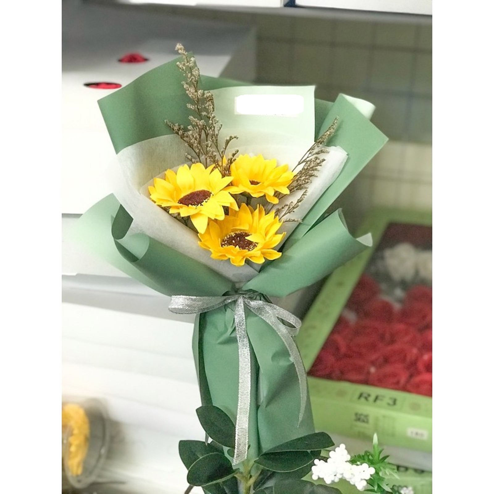 Bó hoa hướng dương sáp thơm 3 bông