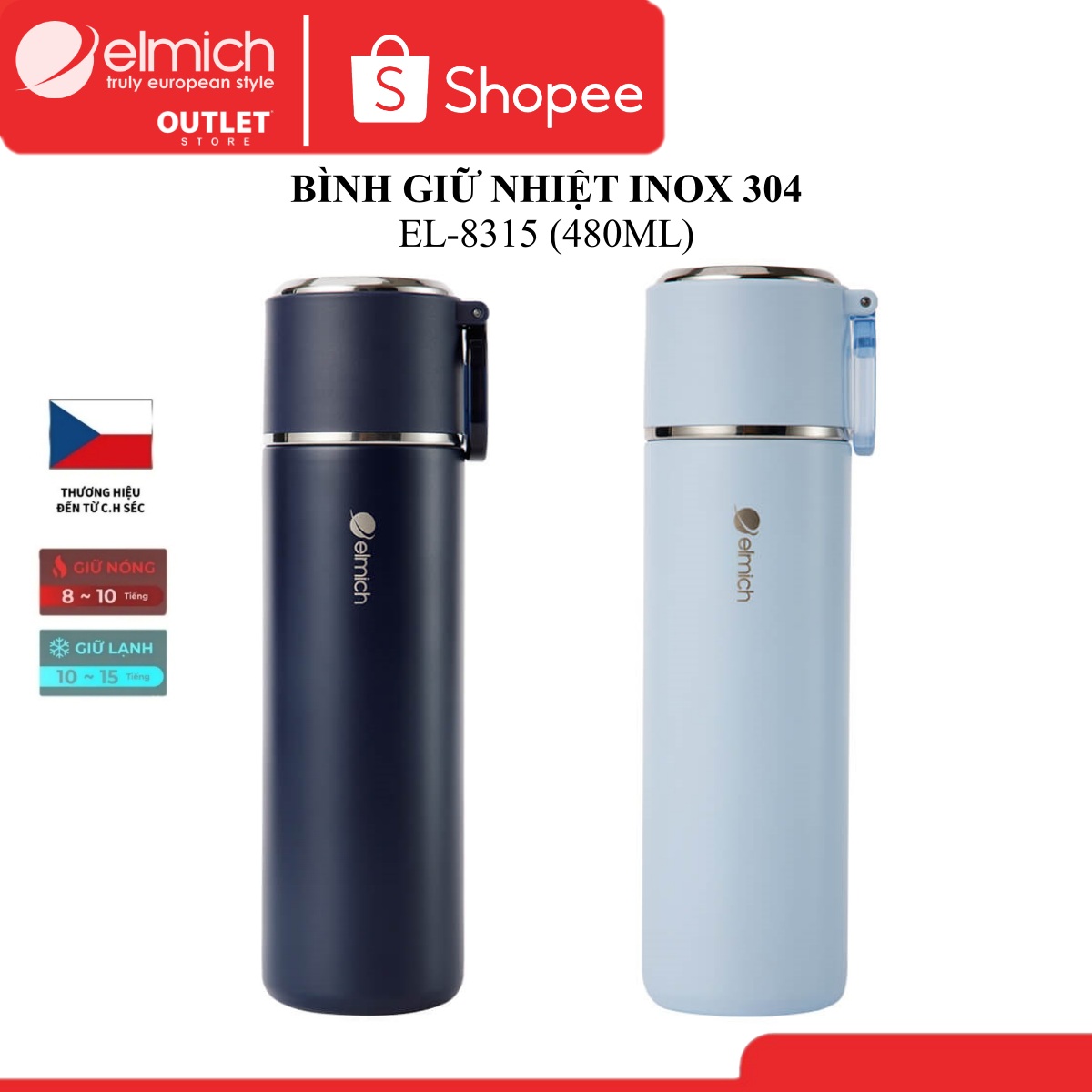 Bình giữ nhiệt inox 316 elmich el-8315