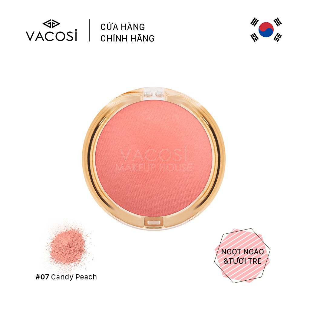 Vacosi Phấn Má Hồng Vacosi Lolipop Blush Powder 5g #07 Candy Peach