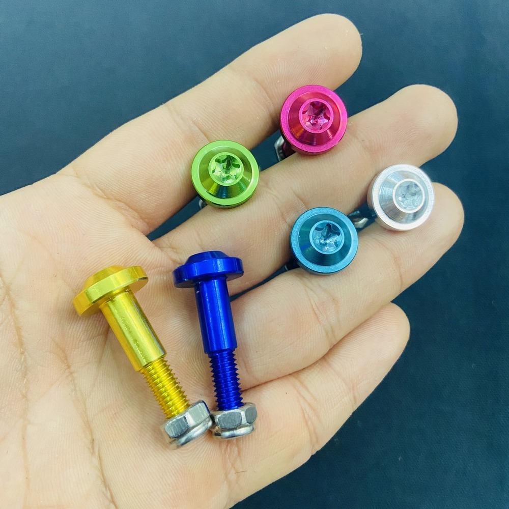 [ỐC KIỂU] ỐC GẮN TAY THẮNG, ỐC CỐT TAY THẮNG ĐỘ LÊN MÀU GẮN CÁC DÒNG XE HONDA YAMAHA (MÀU ĐỎ)