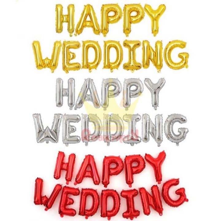Bộ chữ Happy wedding