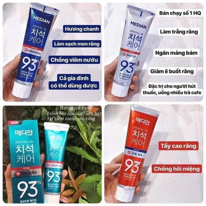 Kem đánh răng, trắng răng median 93% hàn quốc 120g