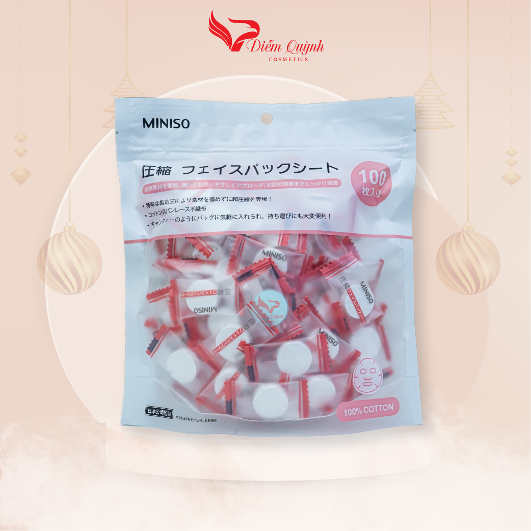 Mặt nạ giấy nén Miniso Nhật Bản 100 viên