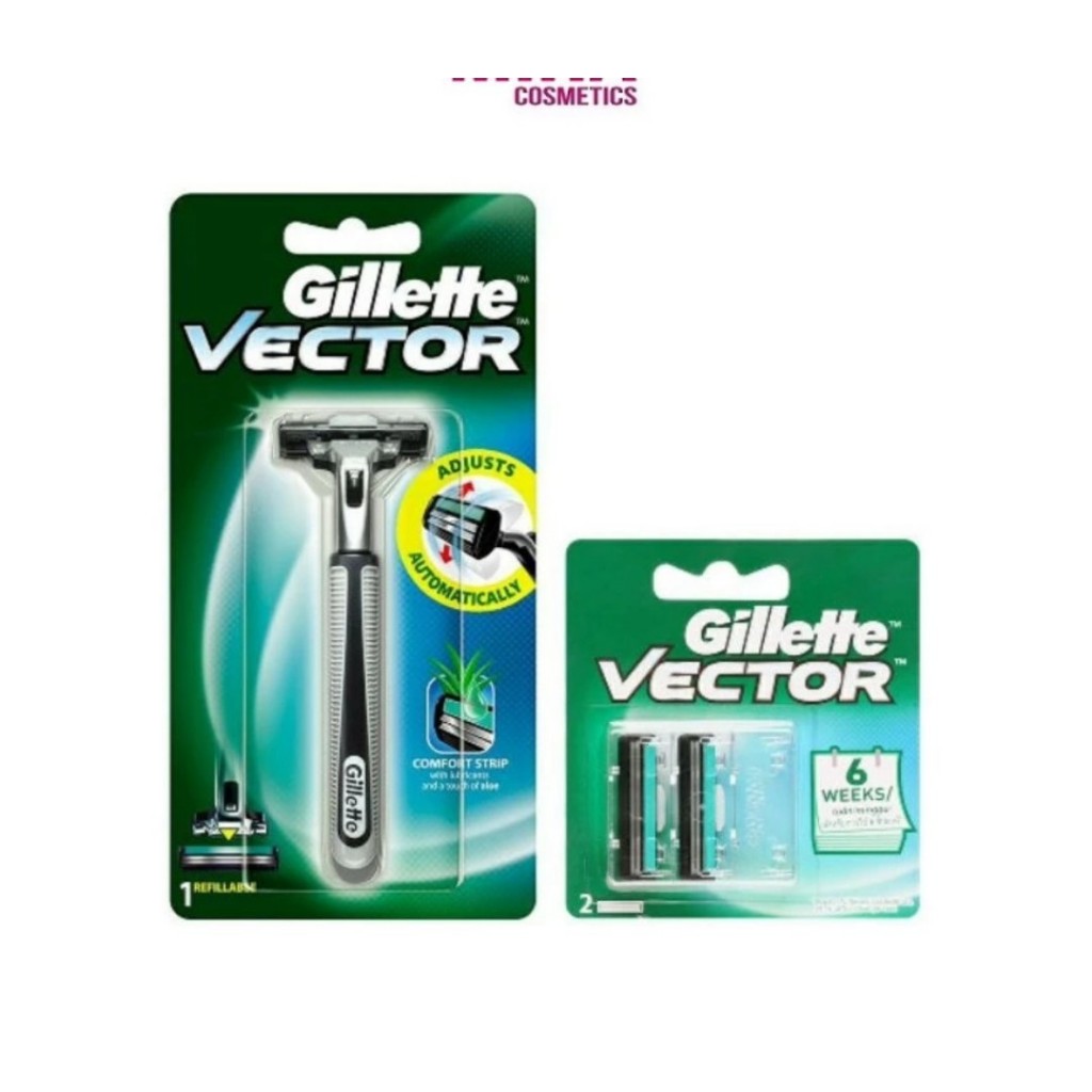 Bộ dao cạo râu Gillette Vector Plus 1Up và vĩ 2 lưỡi dao cạo Gillette Vector
