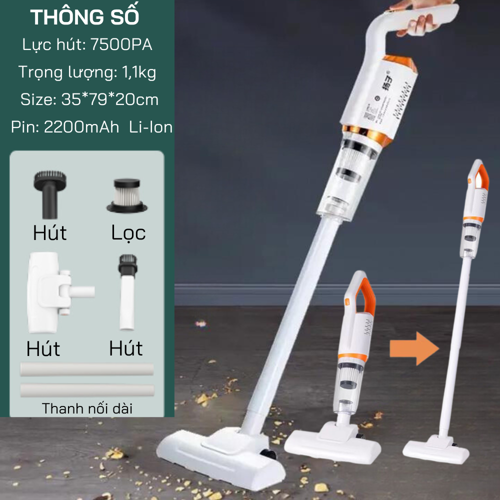 Máy Hút Bụi WIRELESS VACUUM CLEANER Thiết Kế Không Dây Dễ Dàng Sử Dụng Hút Sạch Mọi Ngóc Nghách Trong Nhà