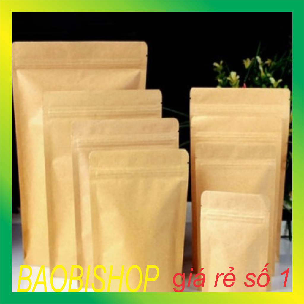 Túi zip giấy đáy đứng tráng nhôm MPET loại 1_ bao bì shop