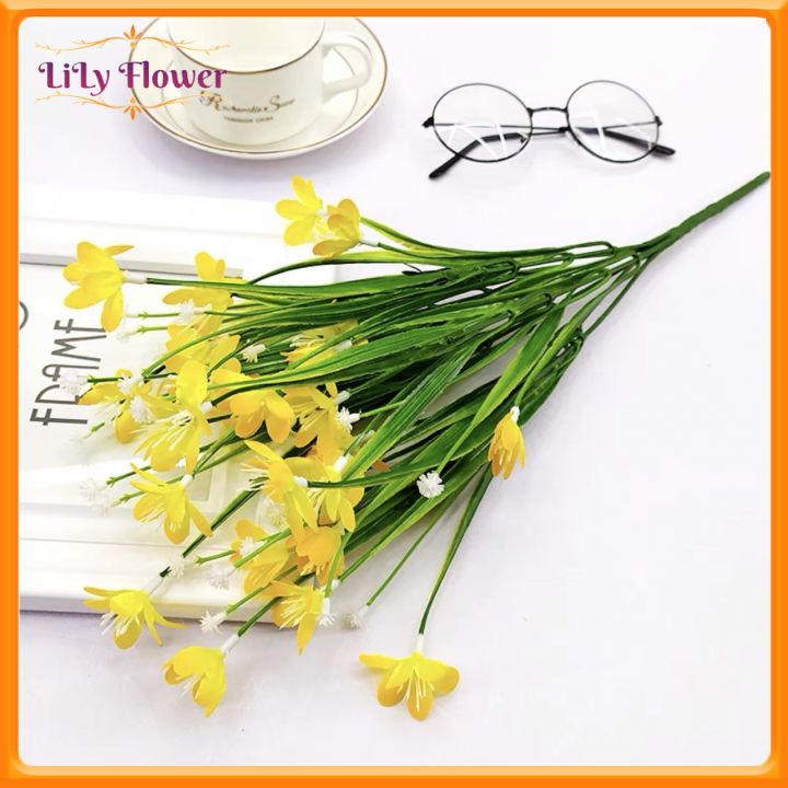 Set 5 cành hoa thuỷ tiên siêu đẹp, cành 24-28 bông hoa - hoa để bàn- hoa để văn phòng- hoa lụa cao cấp