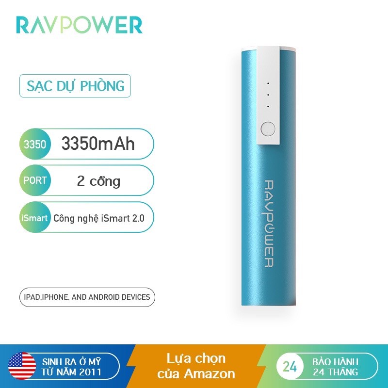 Pin sạc dự phòng ravpower 3350mah rp-pb33 - hàng chính hãng