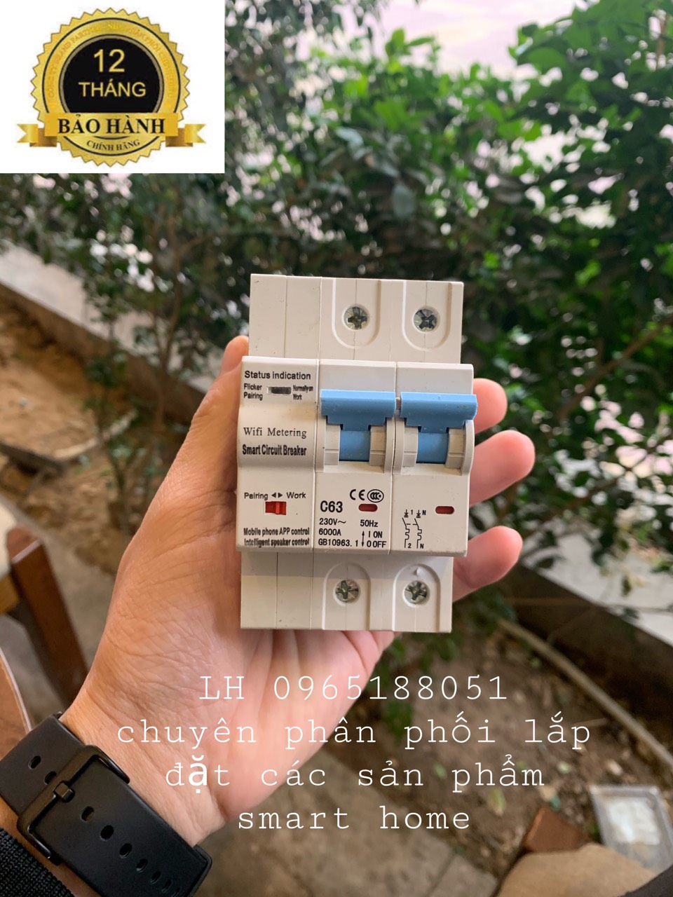 Aptomat Cầu Dao Tổng Điều Khiển Qua Wifi Tuya Có Đo Công Suất Tiêu Thụ Điện 63A/40A