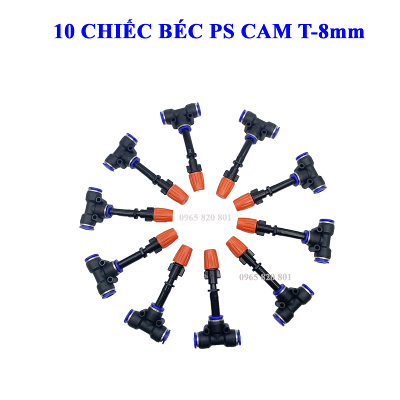 Béc phun sương cam đơn kèm T ống 8mm