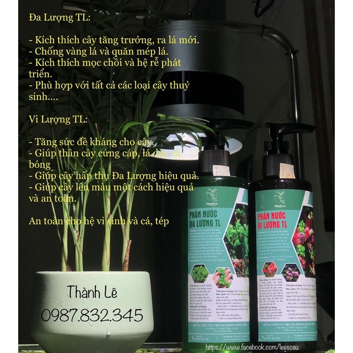 Phân nước Đa, Vi lượng TL cung cấp dinh dưỡng cho cây thuỷ sinh