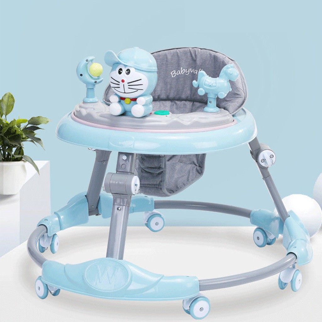 (HÀNG LOẠI 1-CHẤT LƯỢNG TUYỆT ĐỐI) XE TẬP ĐI KHUNG TRÒN CÓ HÌNH MÈO, THỎ, DOREMON,  KHÔNG VƯỚNG CHÂN CÓ NHẠC CÓ ĐỒ CHƠI, XE KẾT HỢP 2 IN 1 VỪA LÀM XE TẬP ĐI VỪA LÀM XE ĂN DẶM