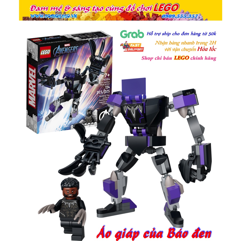 76204 lego marvel super heroes avengers black panther mech armor - áo giáp báo đen