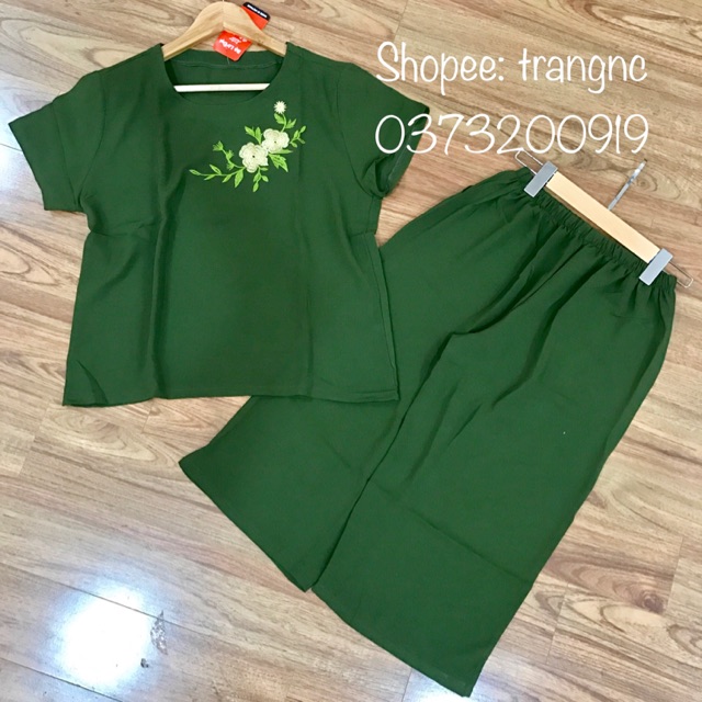 Bộ đũi trung niên - bộ đồ ngủ, đồ mặc nhà cho bà cho mẹ trung tuổi