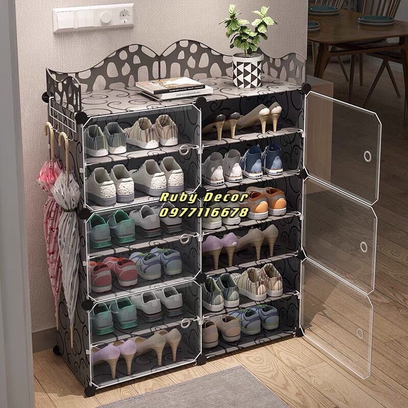 TỦ NHỰA ĐỂ GIÀY LẮP GHÉP- KỆ GIẦY DÉP 12 NGĂN (ĐỰNG 24 ĐÔI)