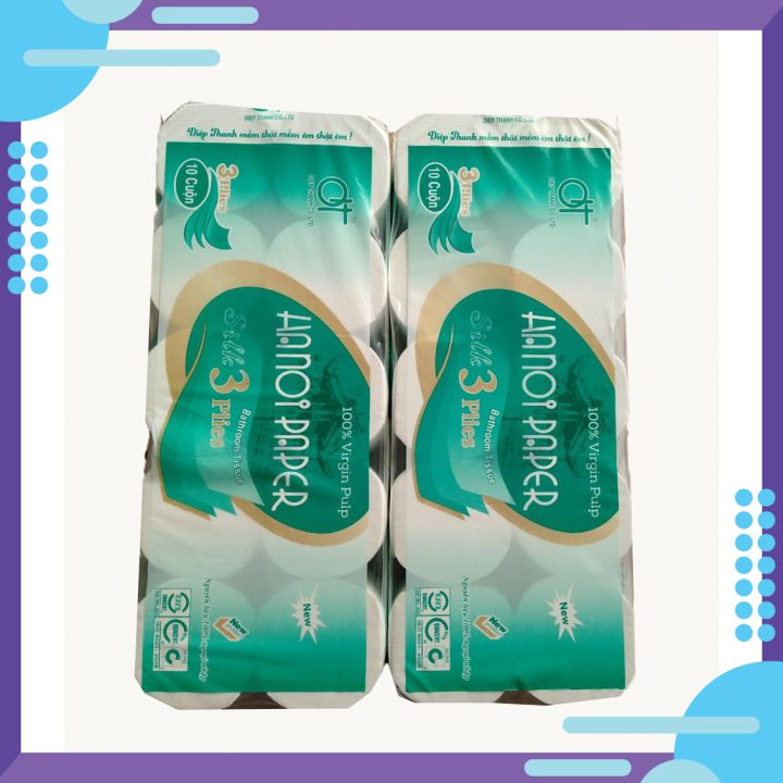 Combo 10 cuộn giấy vệ sinh hunoipnper cao cấp cực dai mềm mịn
