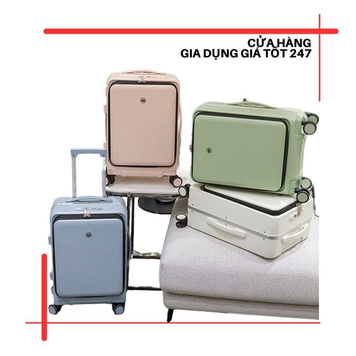 Vali cao cấp có ngăn đựng máy tính riêng, vali du lịch xách tay size18, 20inch, vali du lịch thời trang cao cấp